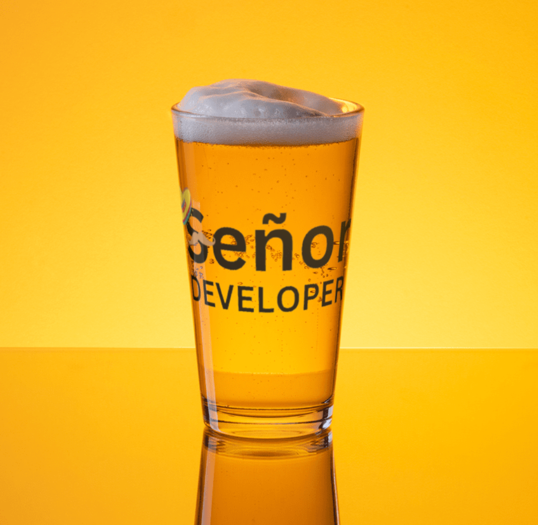 Señor Developer Shaker pint glass