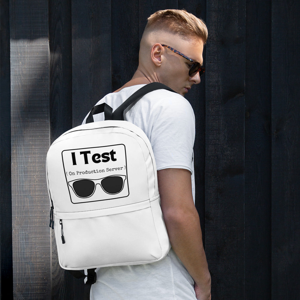 I Test on Production Backpack