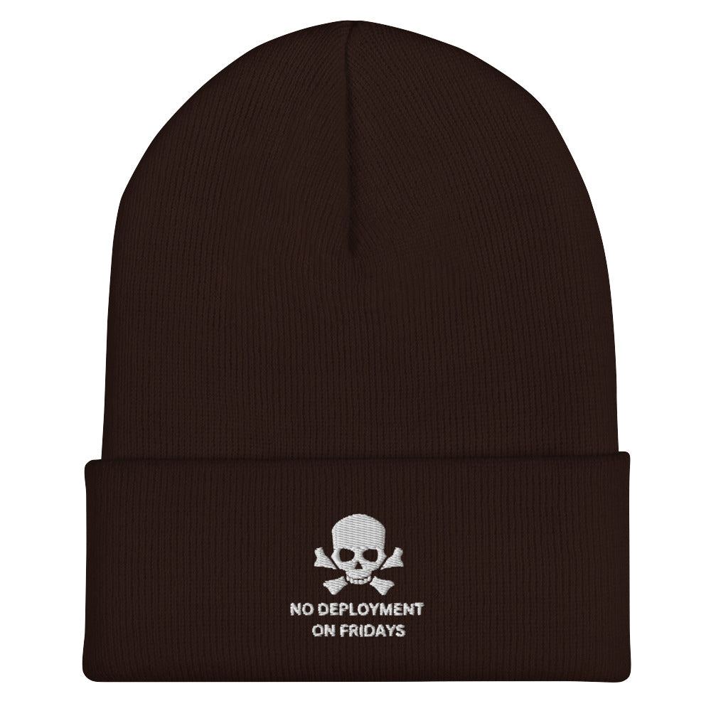 No Friday Deployments Cuffed Beanie