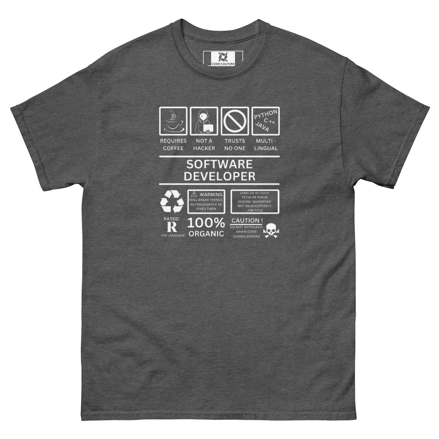 Software Developer tee - Dark