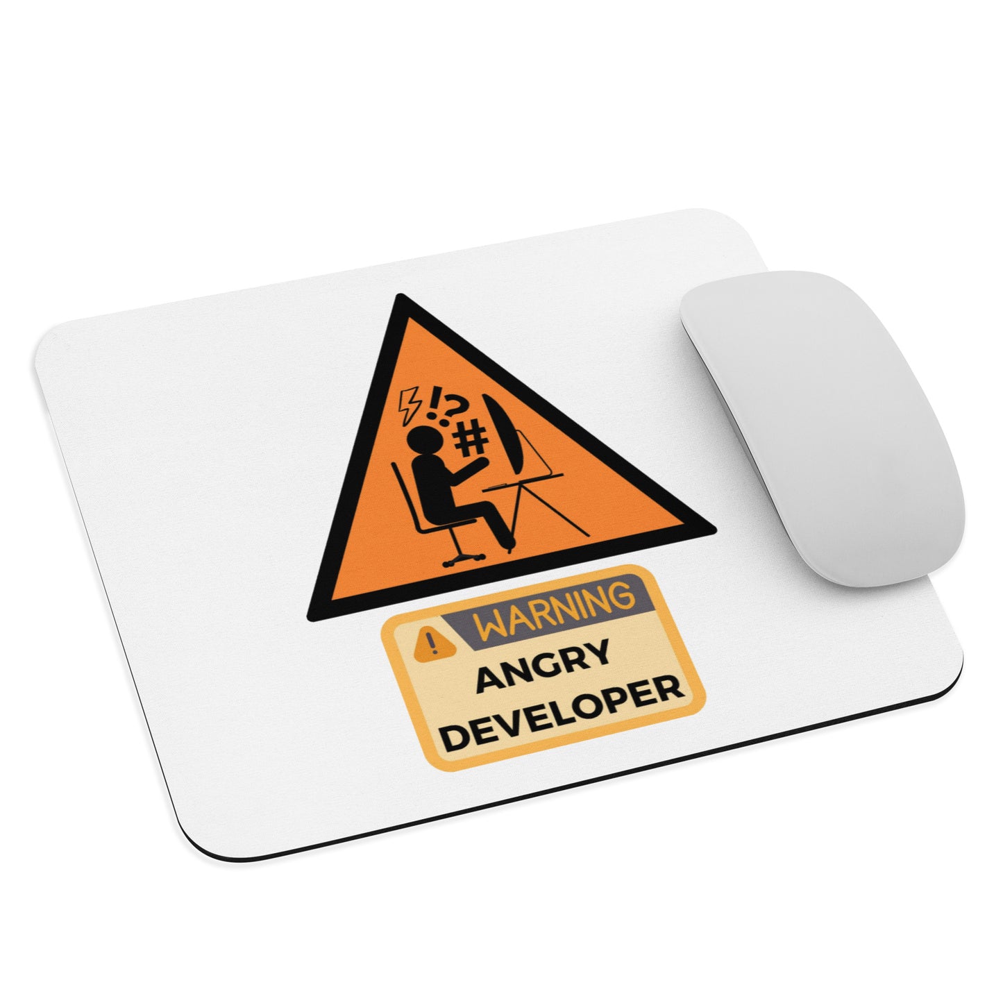 Warning Angry Developer Mouse pad