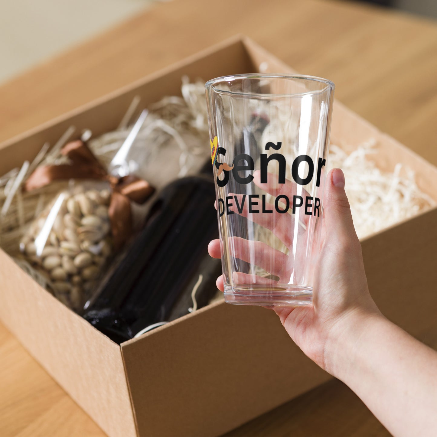 Señor Developer Shaker pint glass