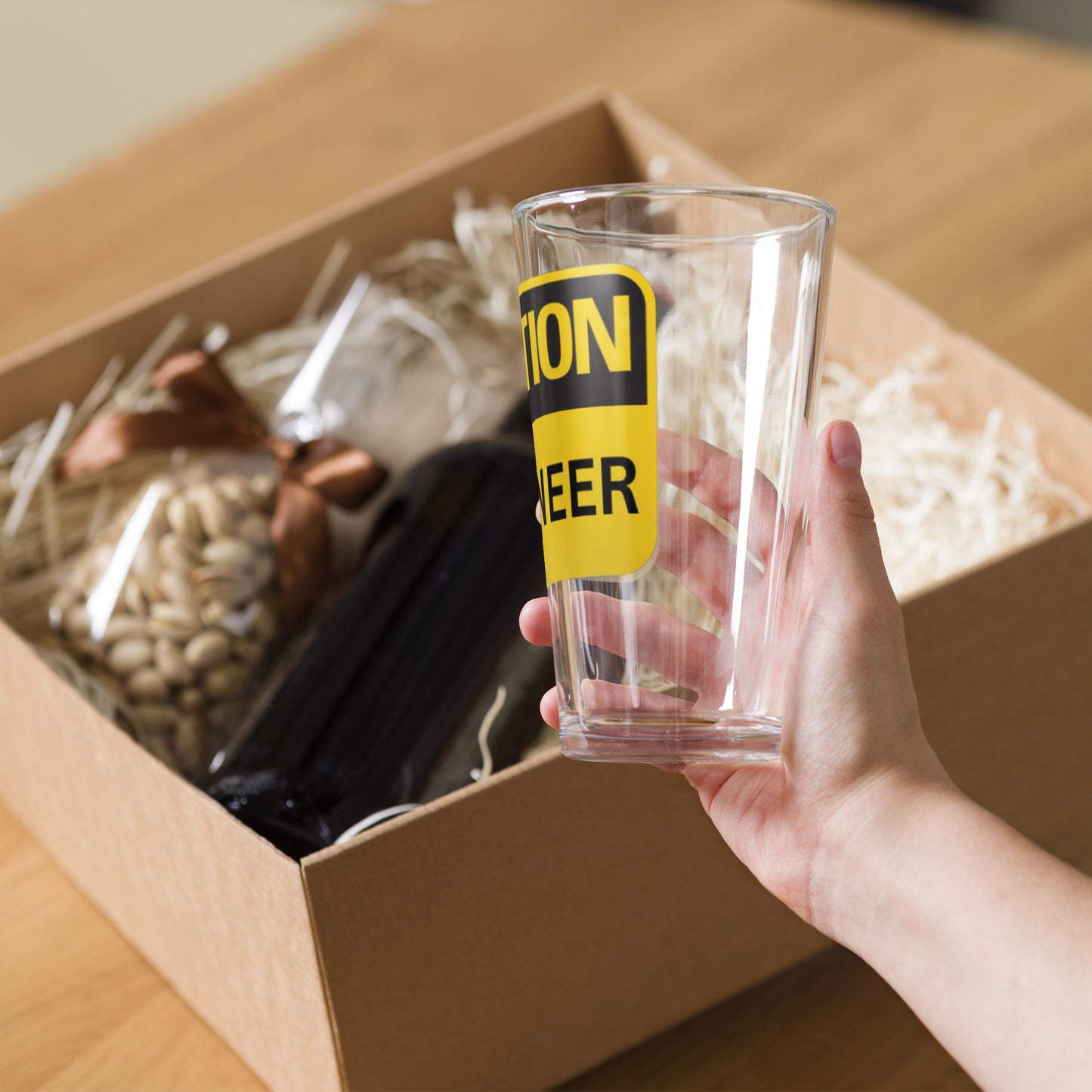 Caution Engineer Shaker pint glass