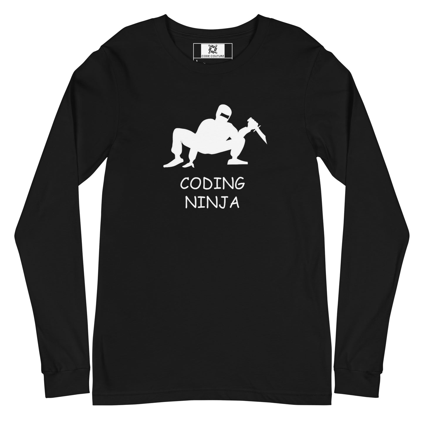 Crouching Coding Ninja Long Sleeve - Dark