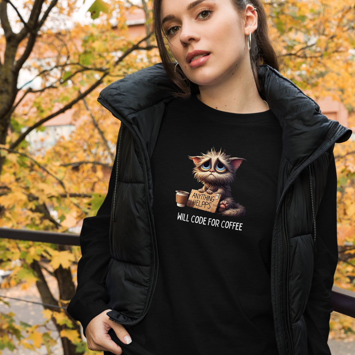 Sad Kitty Long Sleeve - Dark