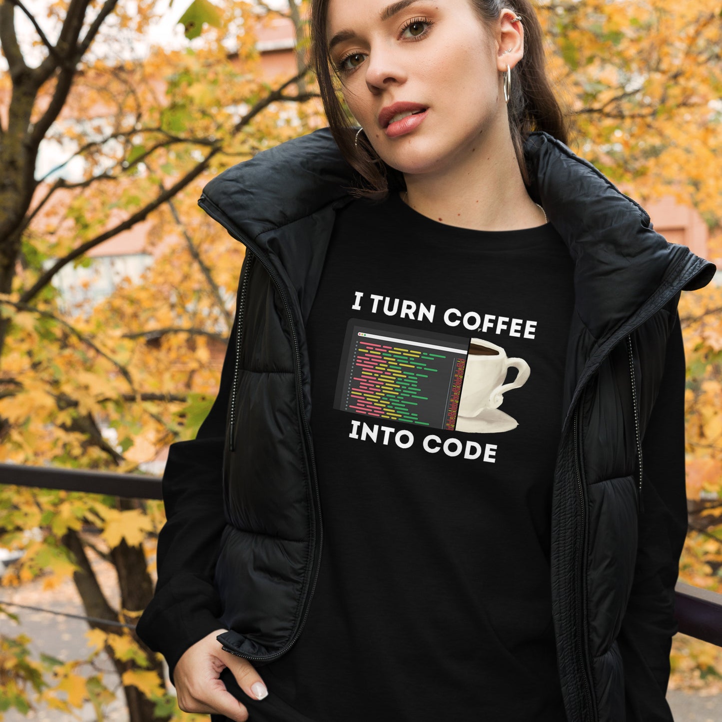 Coffee into code Long Sleeve - Dark