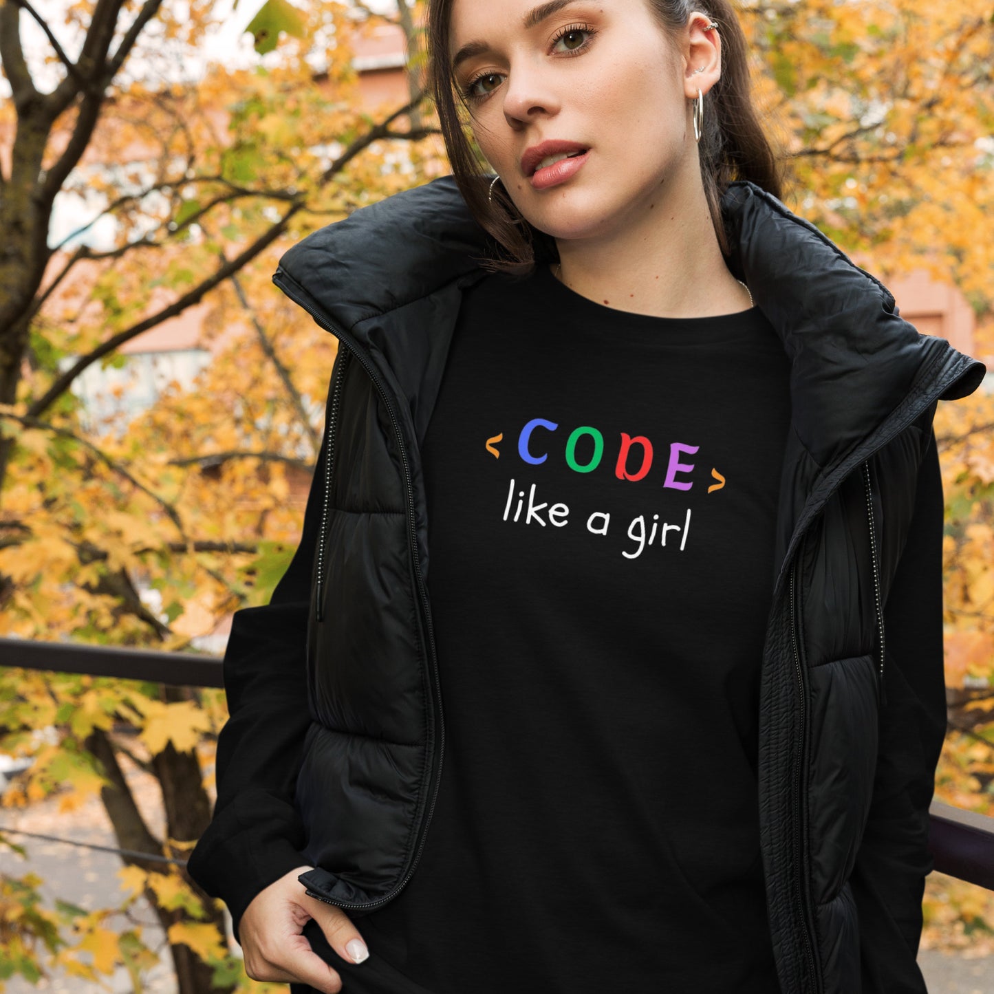 Code Like a Girl Long Sleeve - Dark