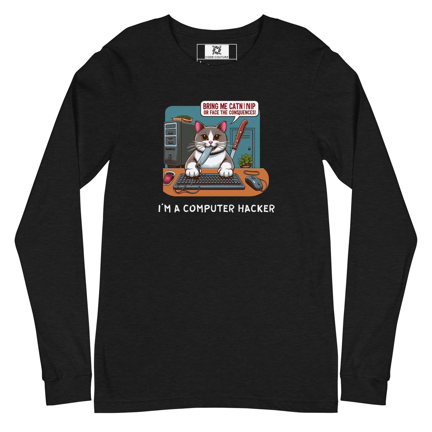 Hacker Kitty Long Sleeve - Dark