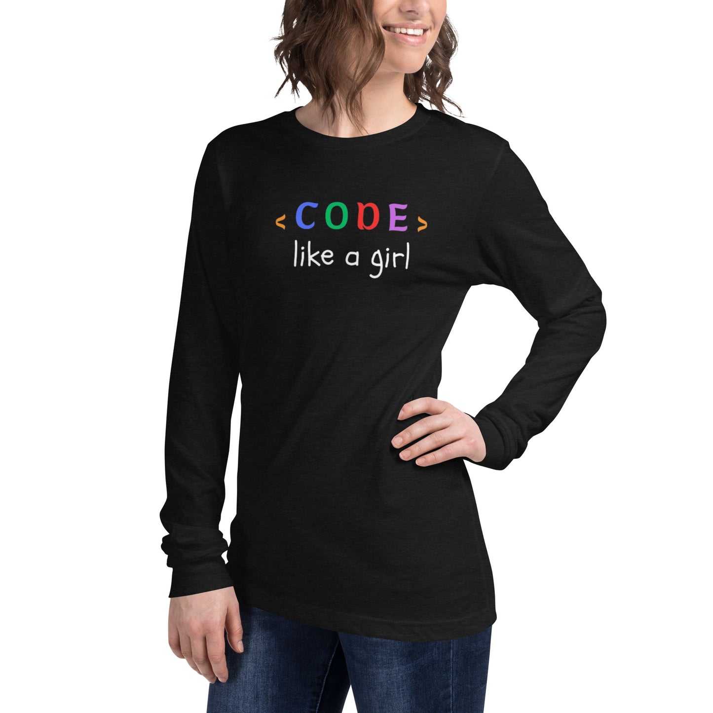 Code Like a Girl Long Sleeve - Dark