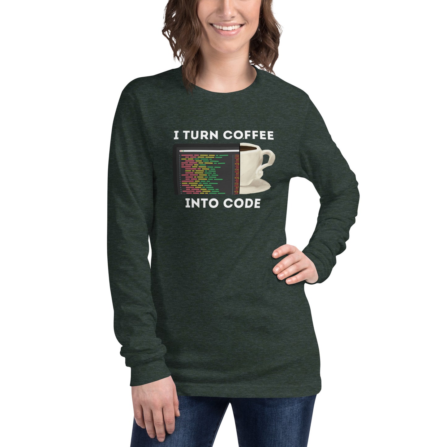 Coffee into code Long Sleeve - Dark