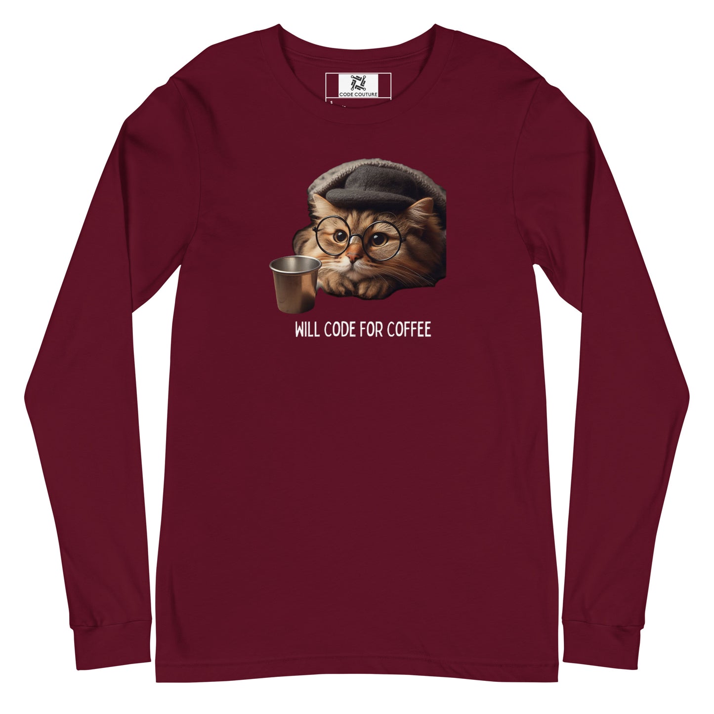 Kitty in Glasses Long Sleeve - Dark