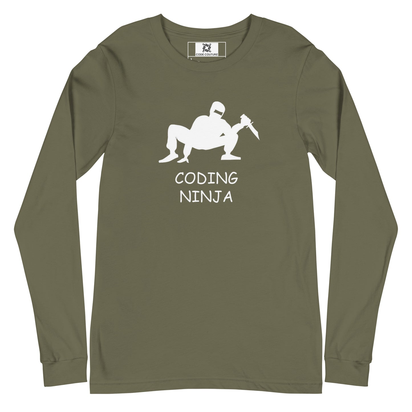 Crouching Coding Ninja Long Sleeve - Dark