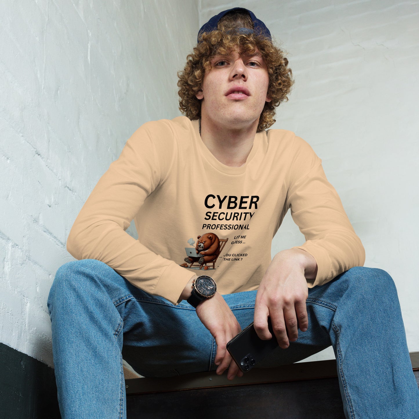 Cyber Security Bear Long Sleeve - Light