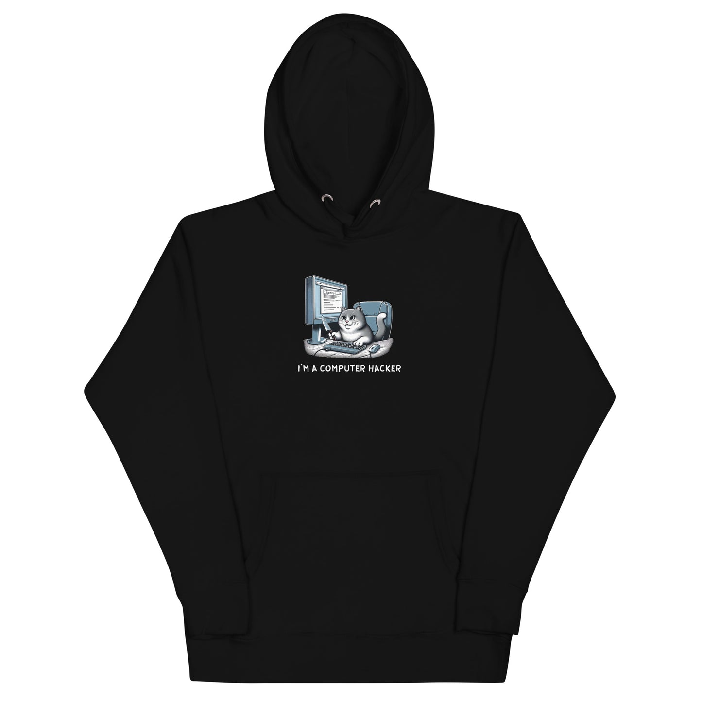 Hacker Kitty Hoodie - Dark