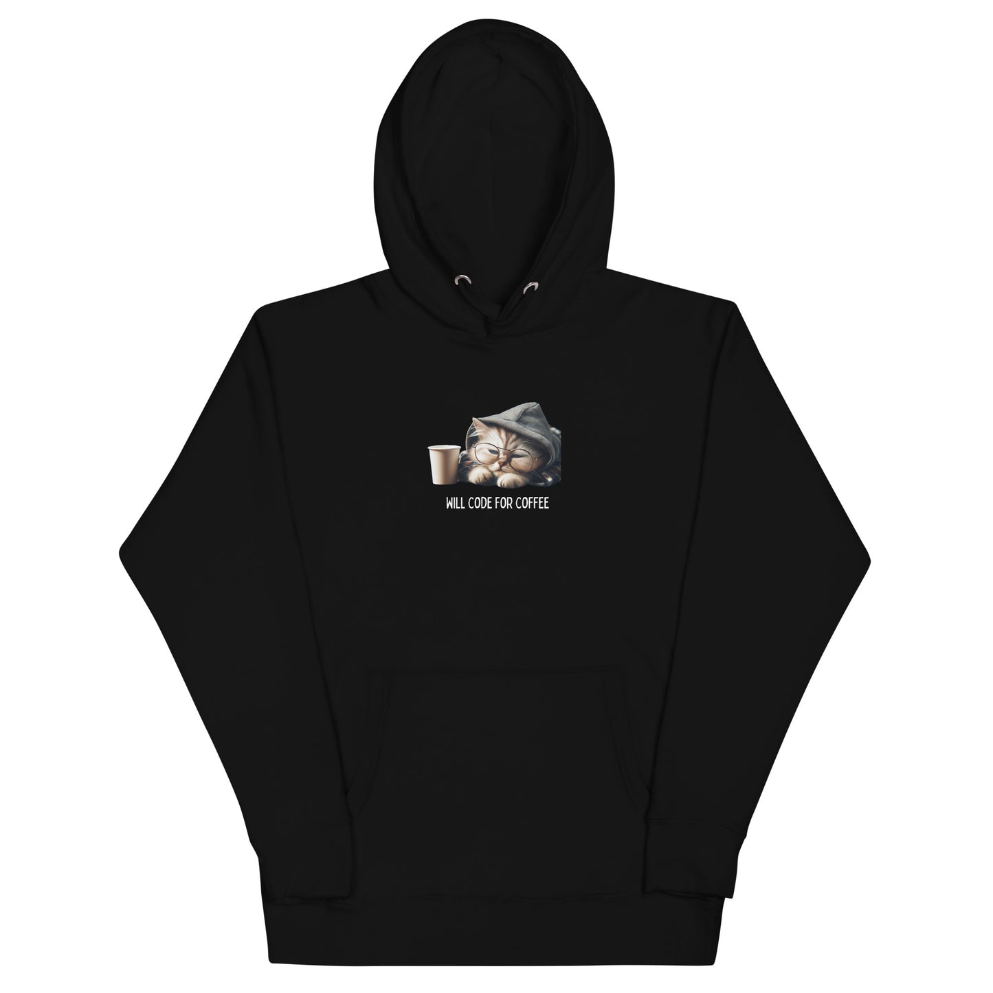 Sleepy Developer Kitty Hoodie - Dark