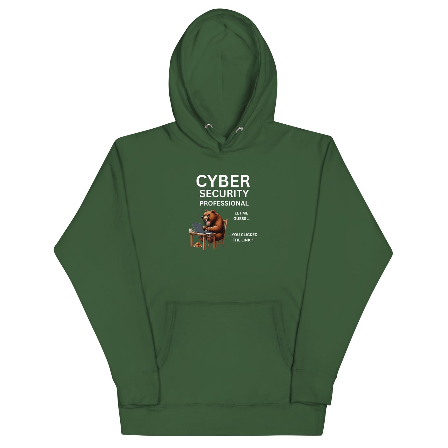 Angry Cyber Security Bear Hoodie - Dark