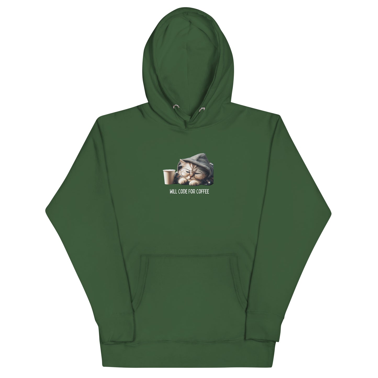 Sleepy Developer Kitty Hoodie - Dark