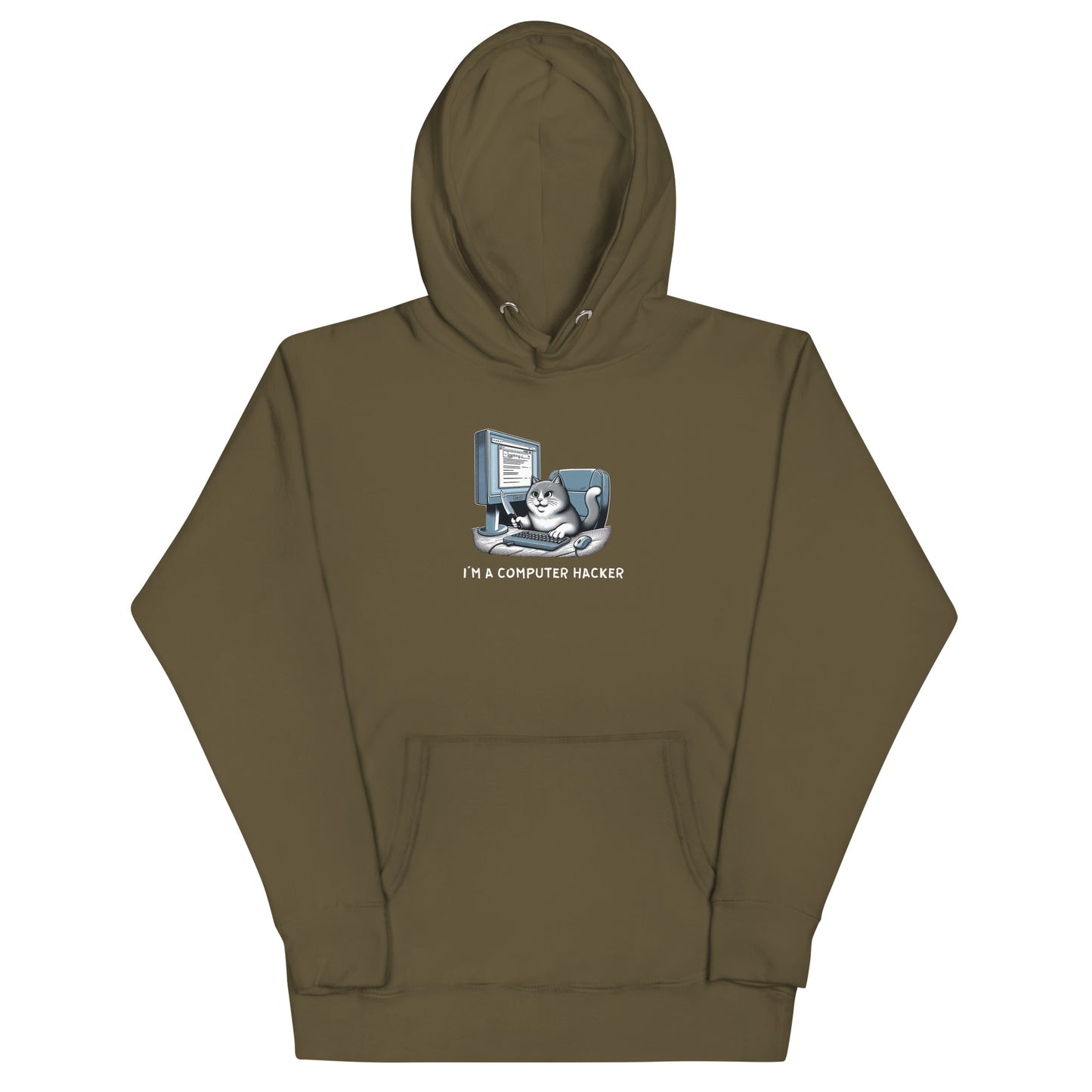 Hacker Kitty Hoodie - Dark