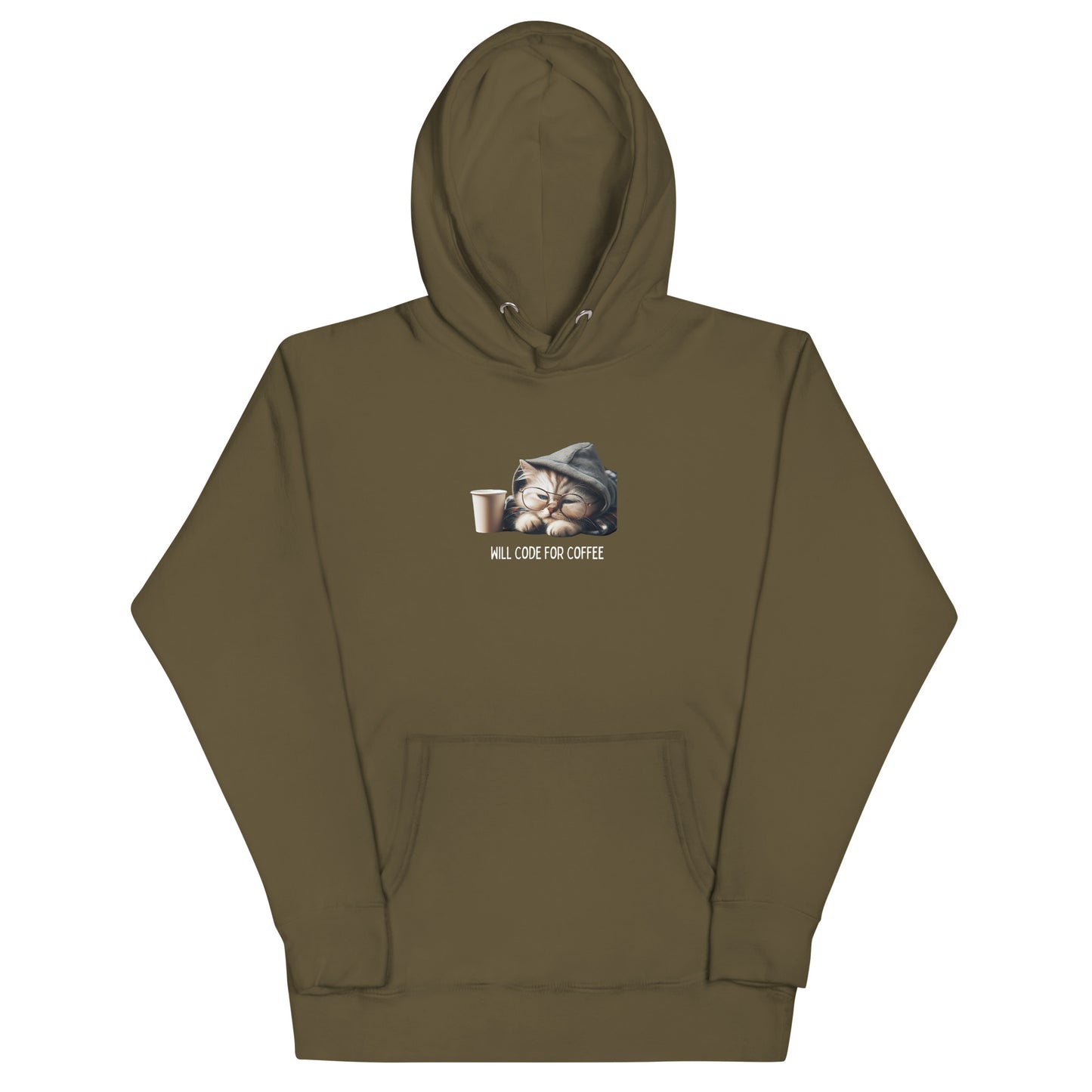 Sleepy Developer Kitty Hoodie - Dark