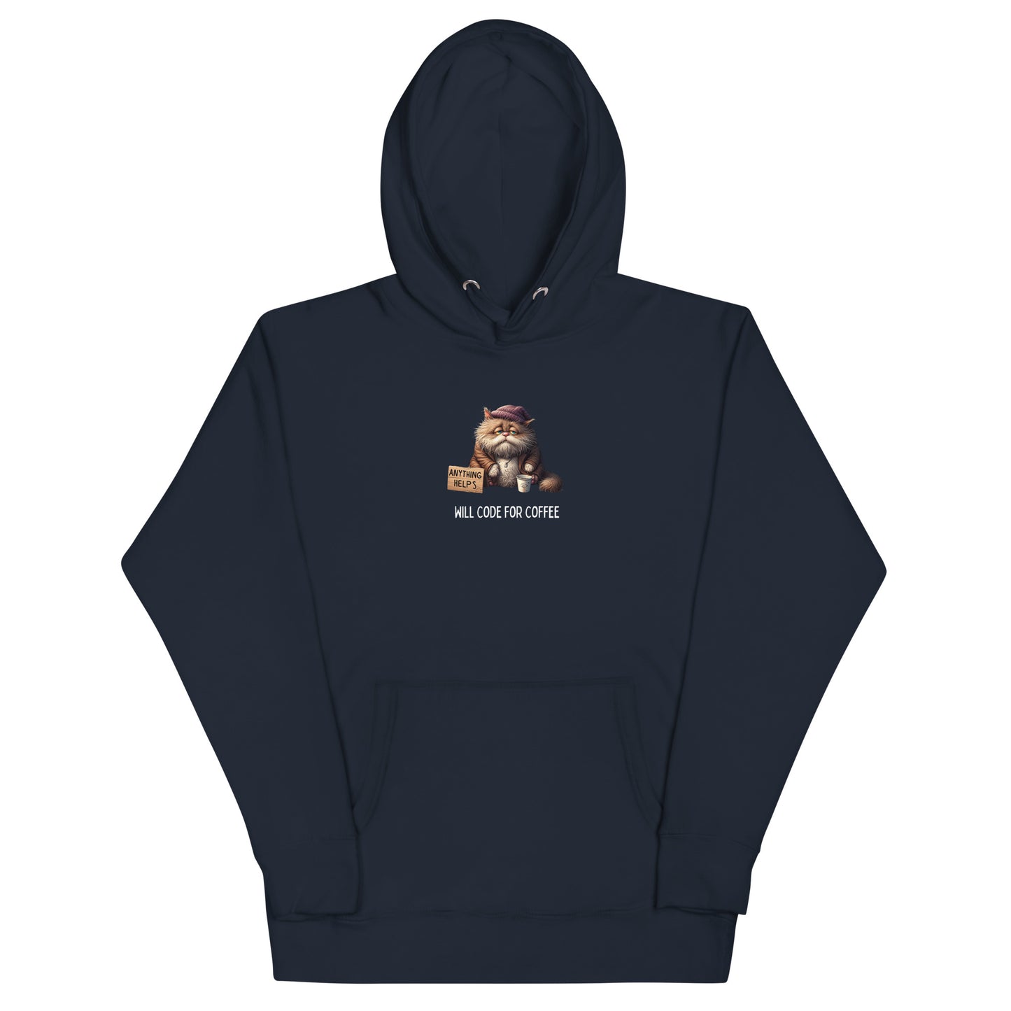 Homeless Developer Kitty Hoodie - Dark