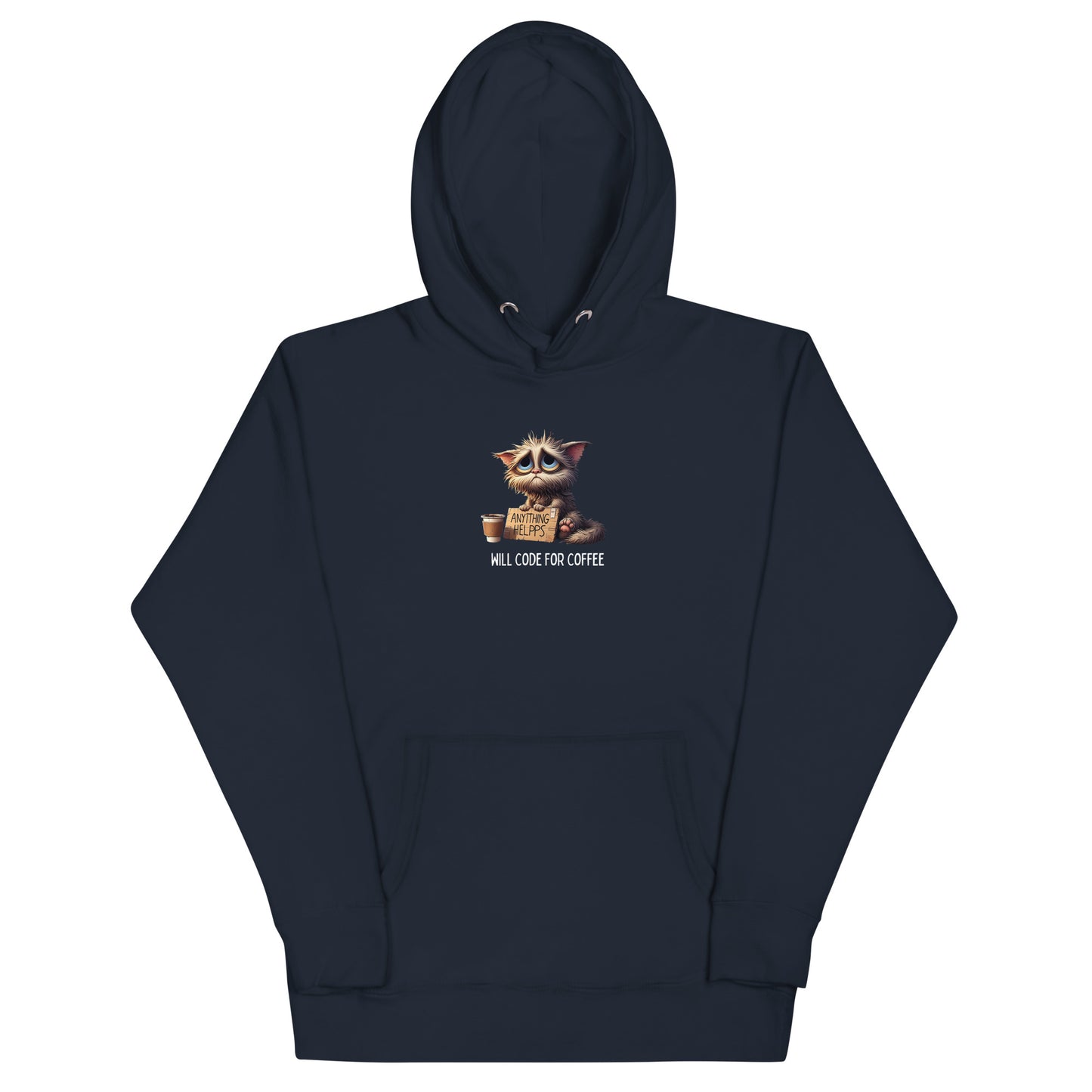 Sad Developer Kitty Hoodie - Dark