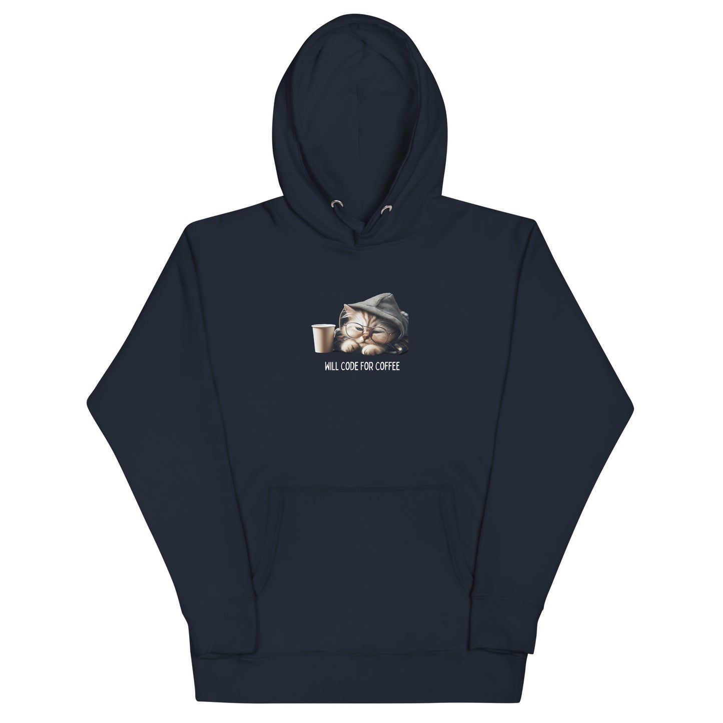 Sleepy Developer Kitty Hoodie - Dark