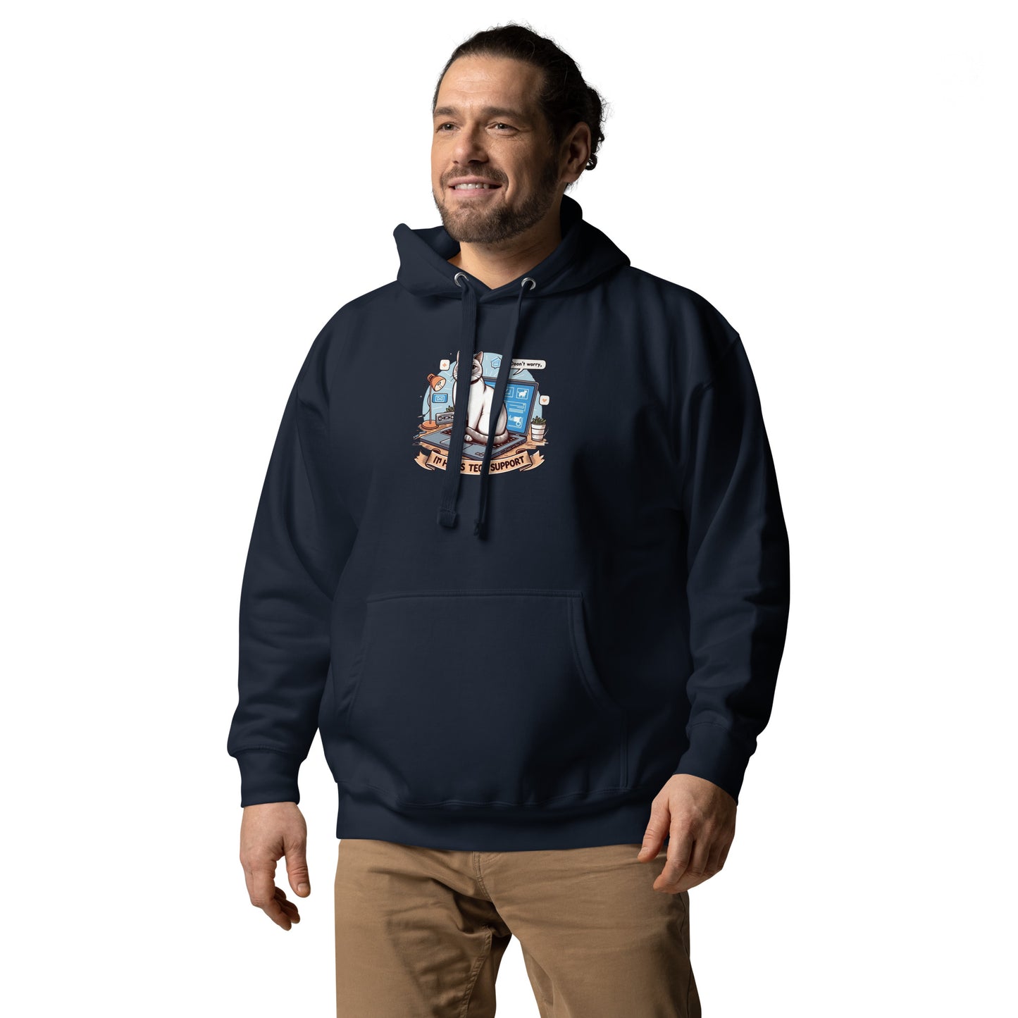 Kitty Tech Support Hoodie - Dark