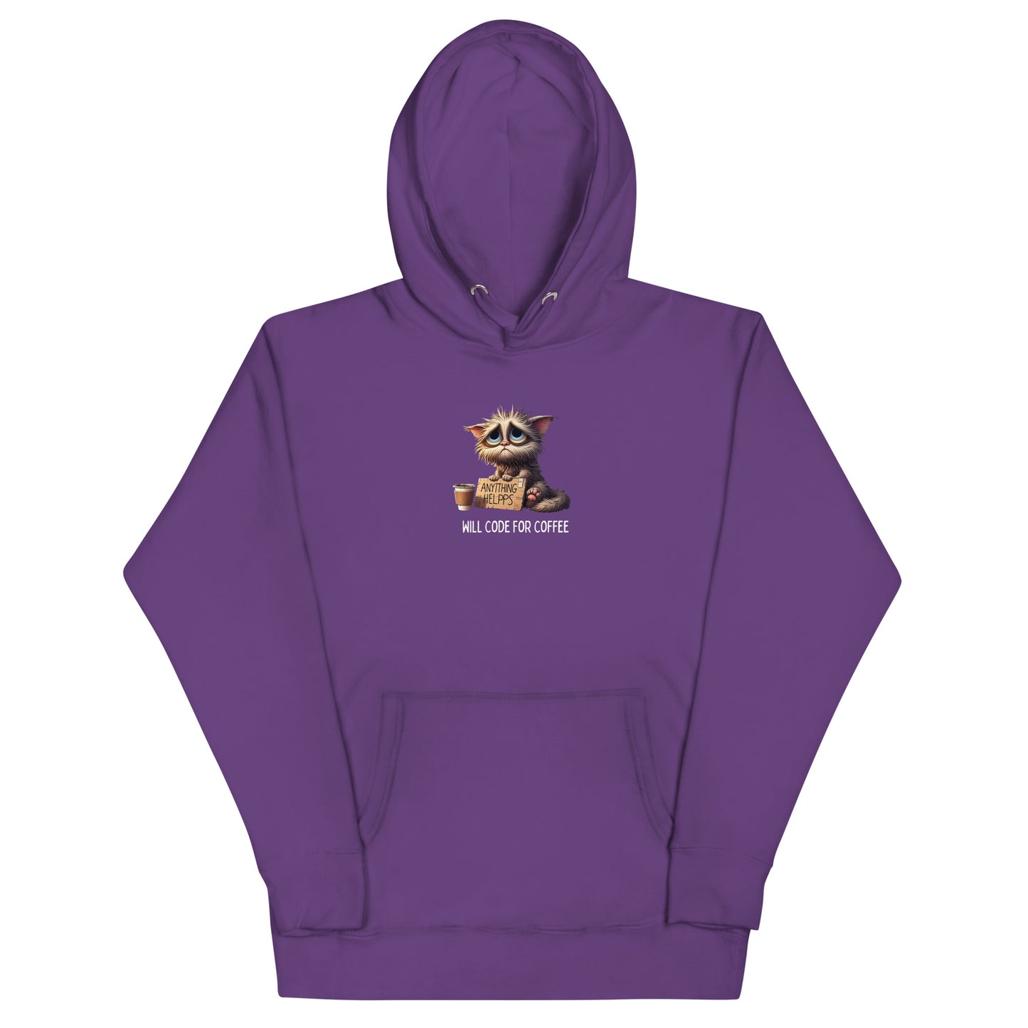 Sad Developer Kitty Hoodie - Dark