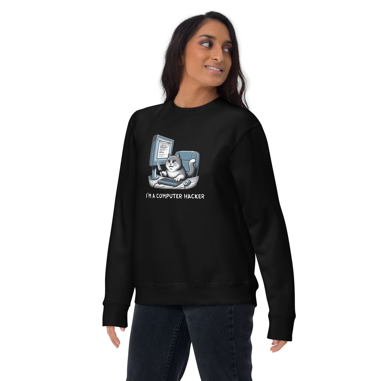 Hacker Kitty Sweatshirt - Dark