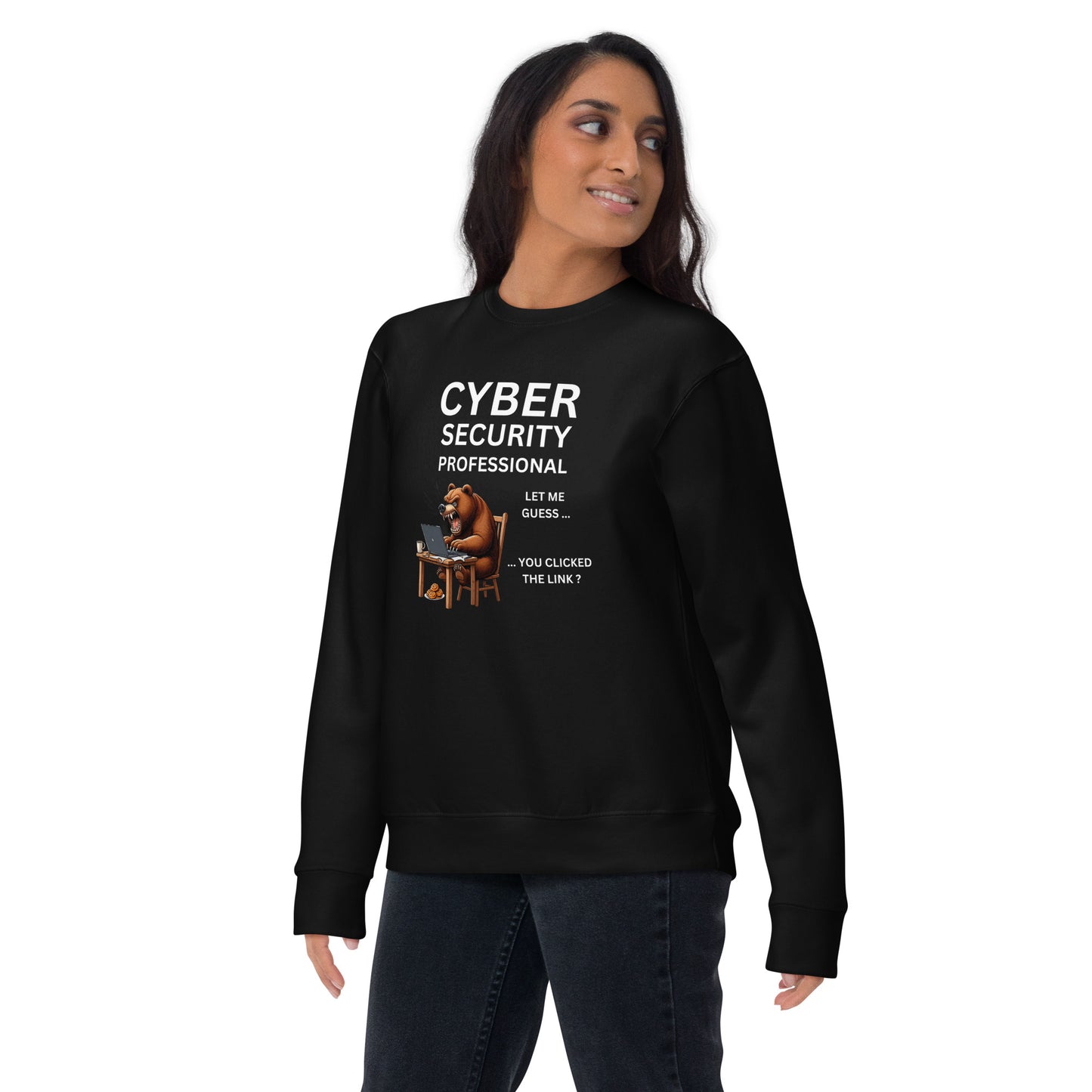 Yelling Cyber Bear Sweatshirt - Dark
