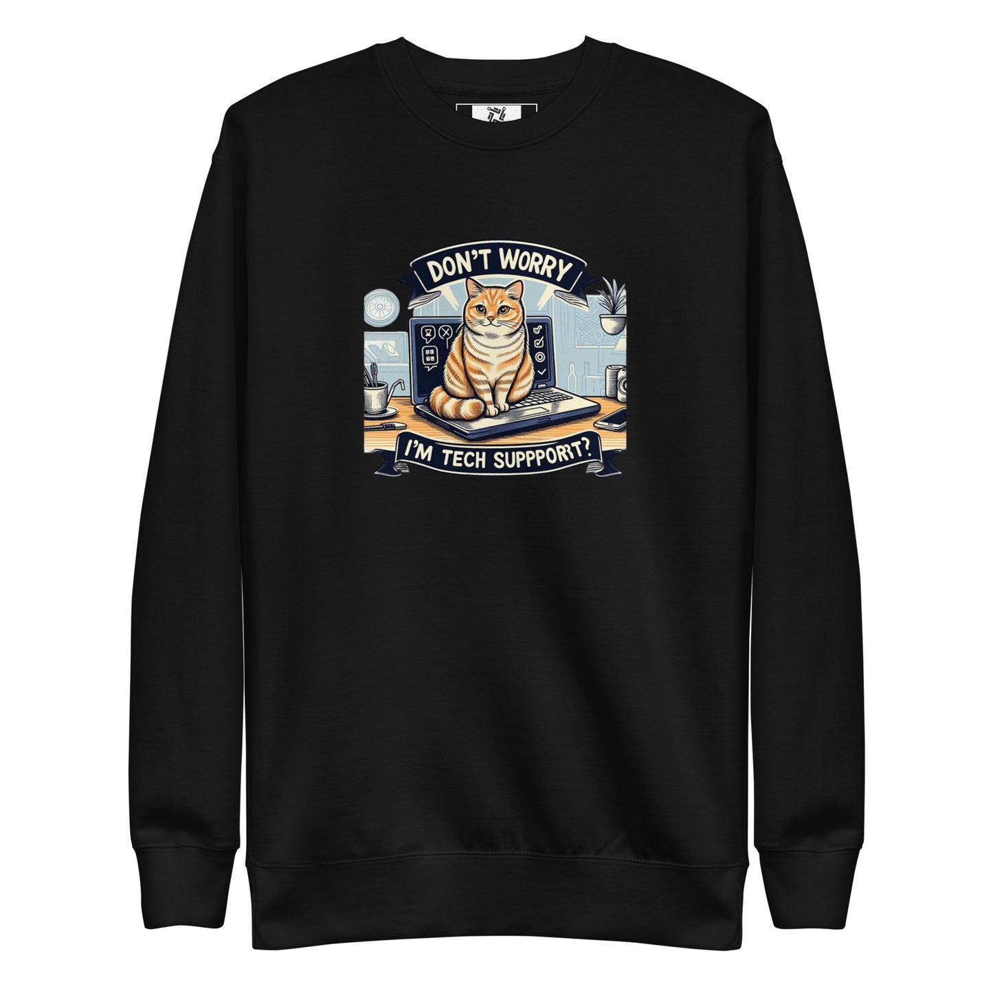 Kitty Tech Support Sweatshirt - Dark