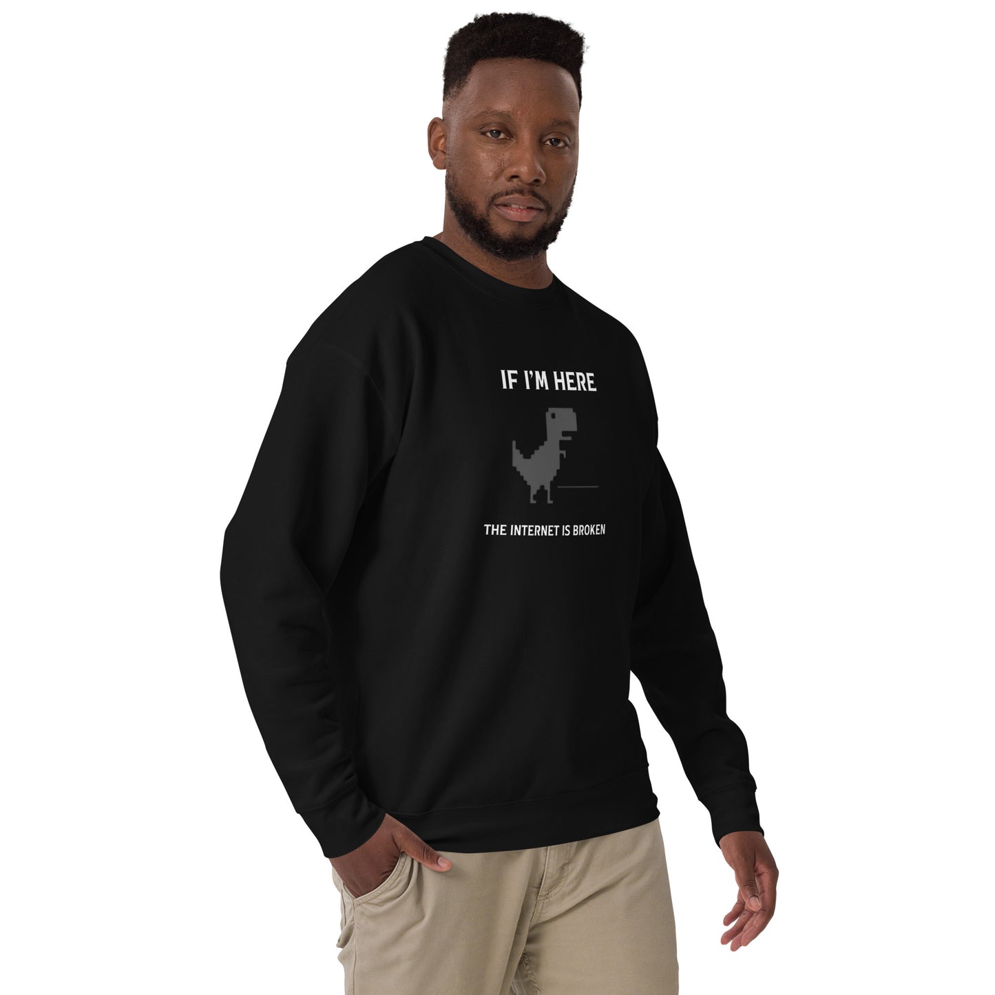 Classic Page Not Found Dino Sweatshirt - Dark