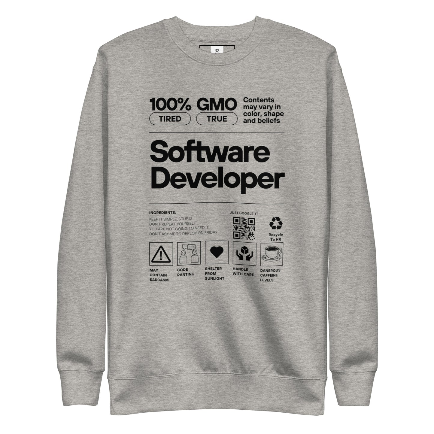 Software Developer Label Premium Sweatshirt - Light