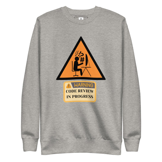 Warning Code Review Premium Sweatshirt - Light