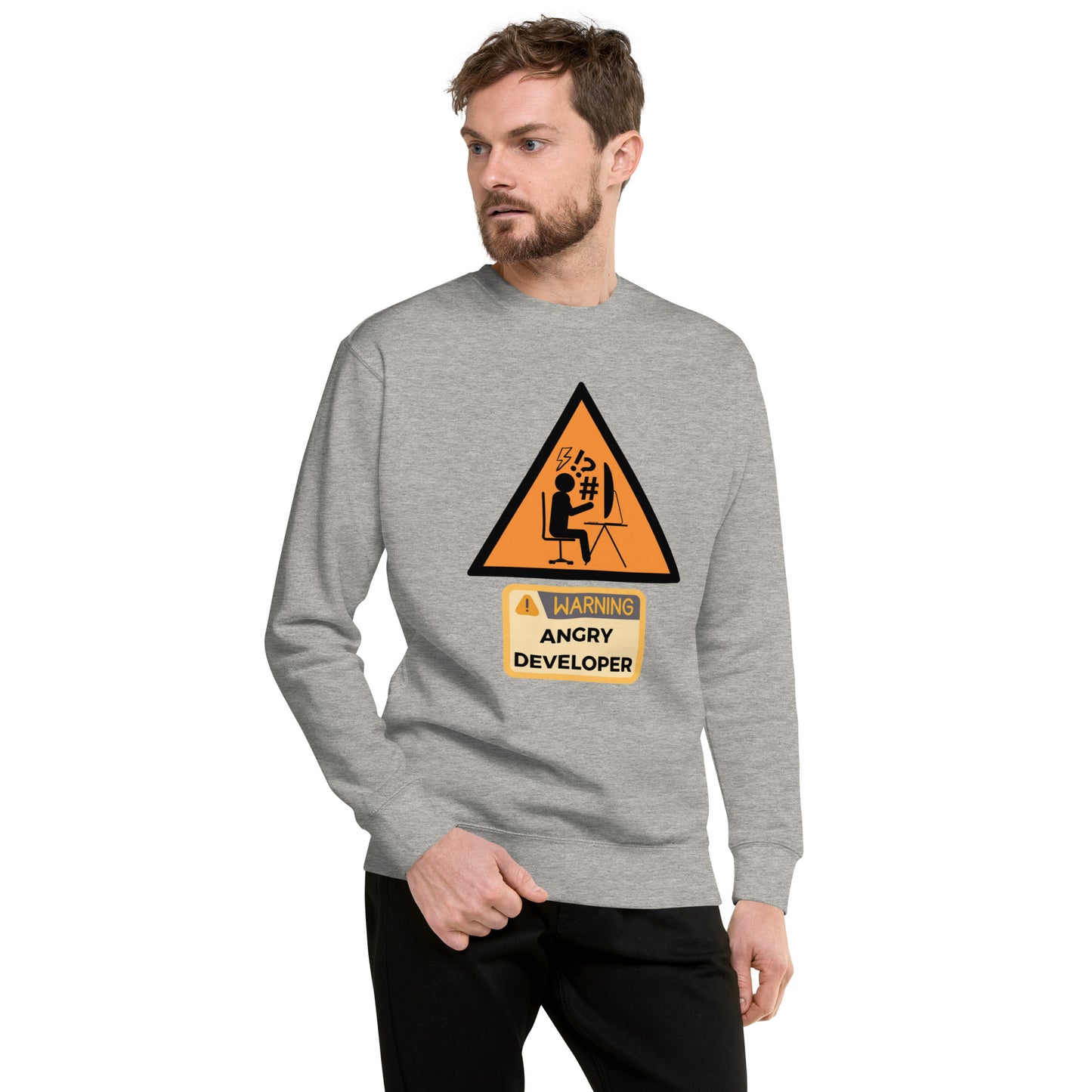 Warning Angry Developer Premium Sweatshirt - Light