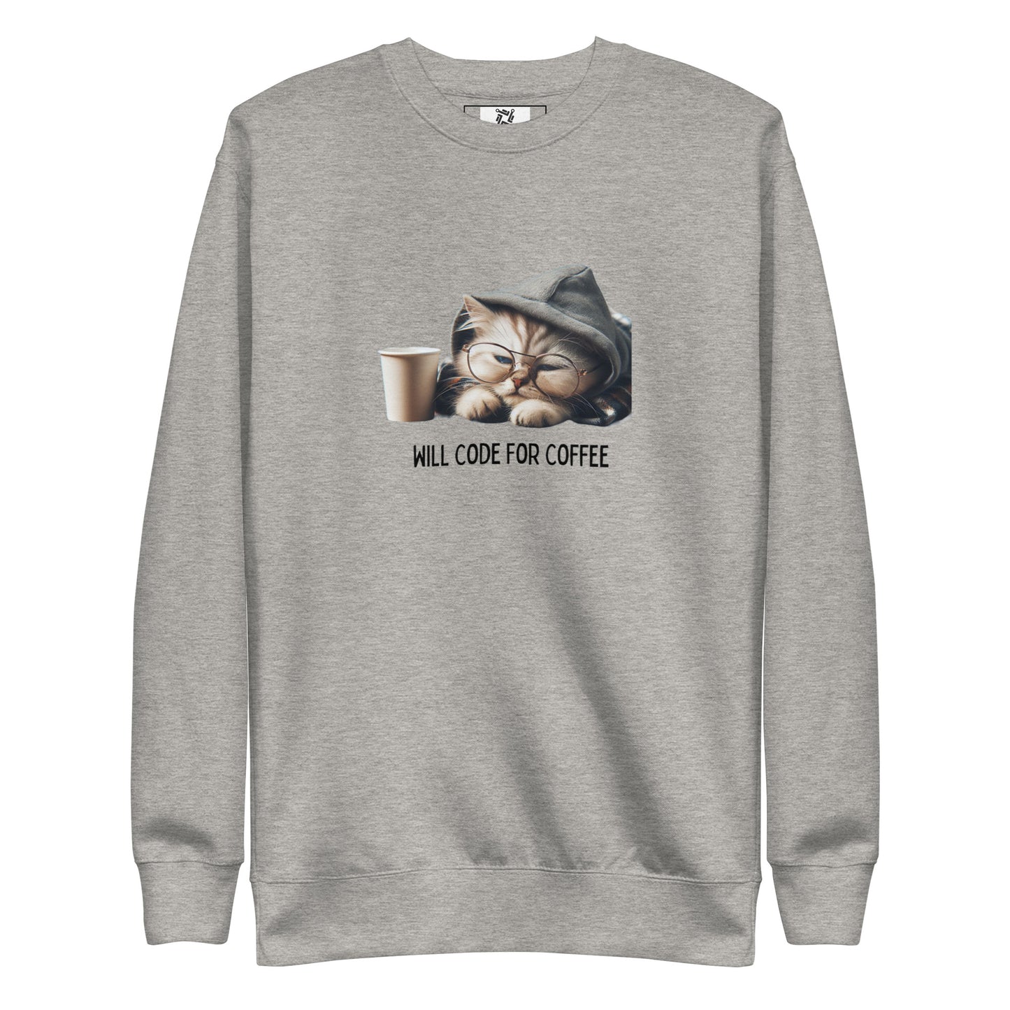 Sleepy Developer Kitty Sweatshirt - Light