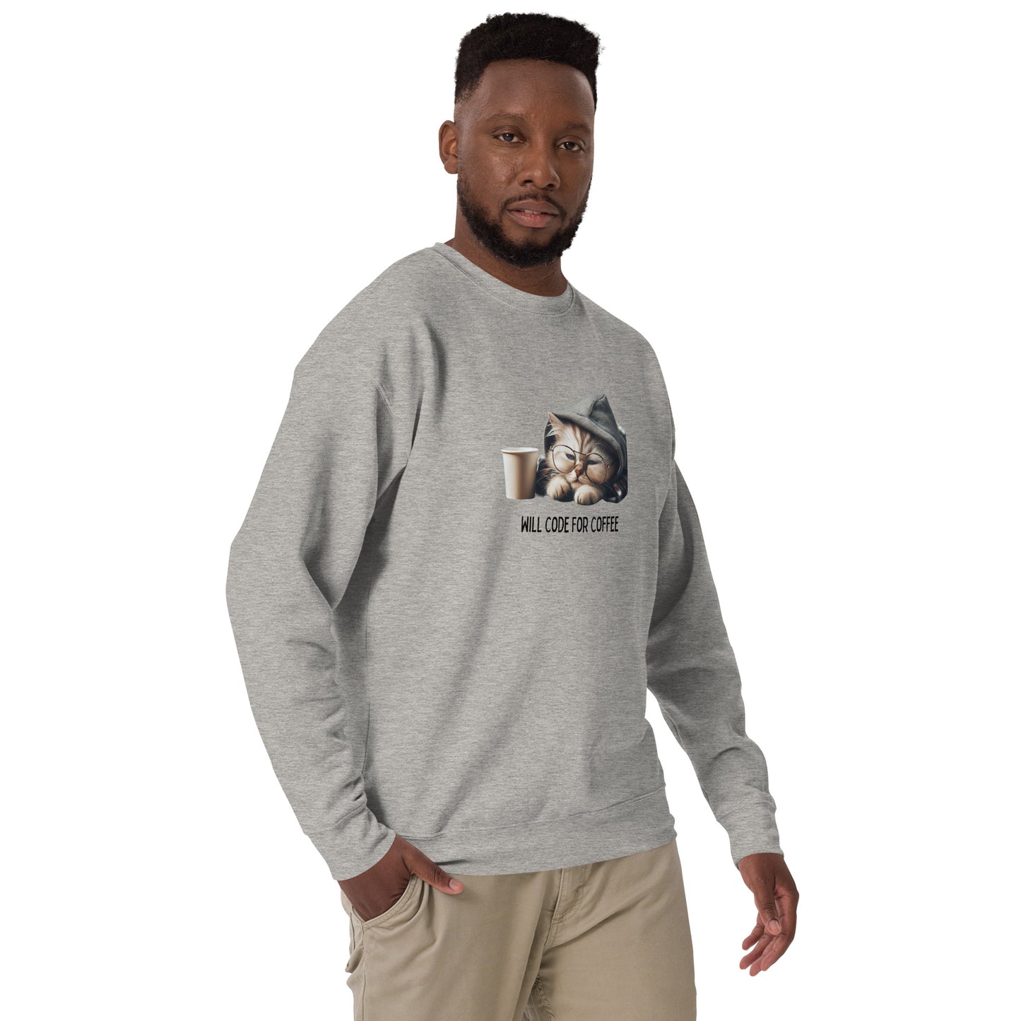 Sleepy Developer Kitty Sweatshirt - Light