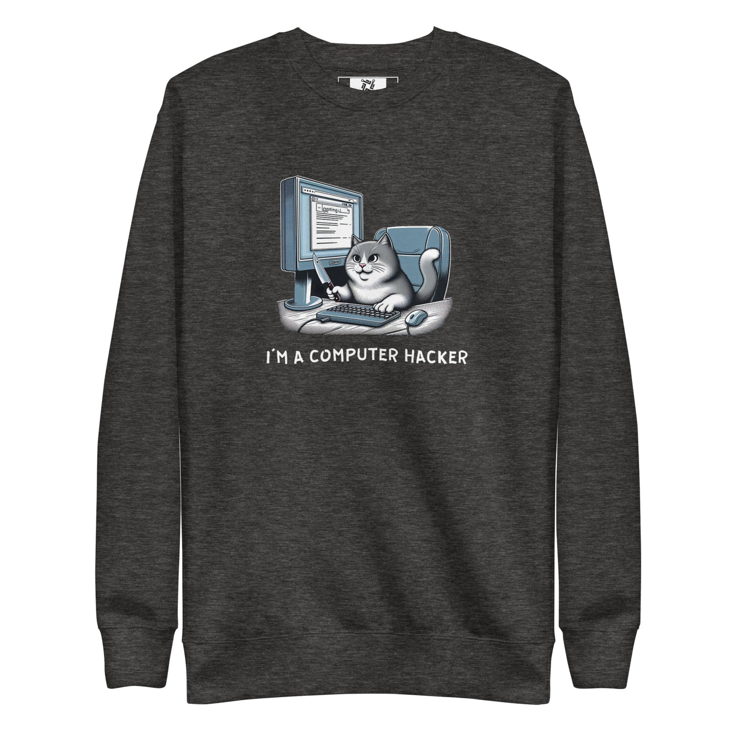 Hacker Kitty Sweatshirt - Dark