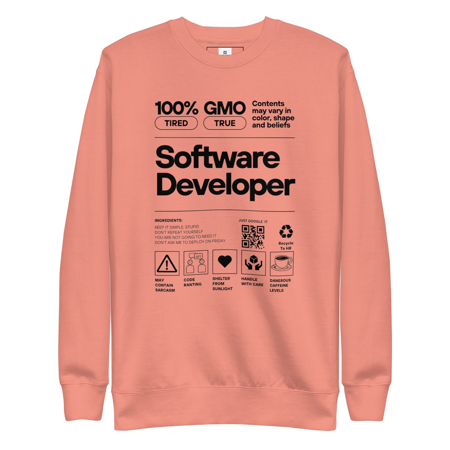 Software Developer Label Premium Sweatshirt - Light