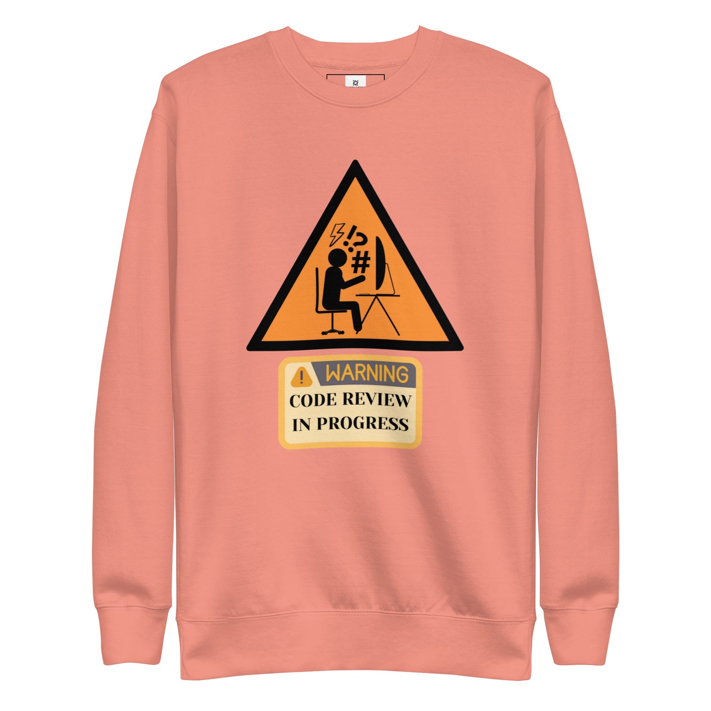 Warning Code Review Premium Sweatshirt - Light