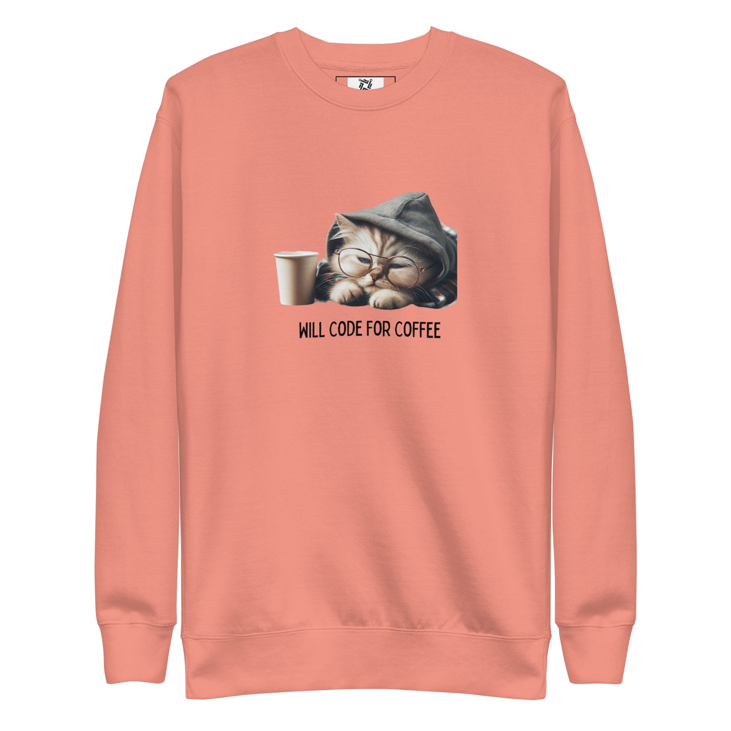 Sleepy Developer Kitty Sweatshirt - Light