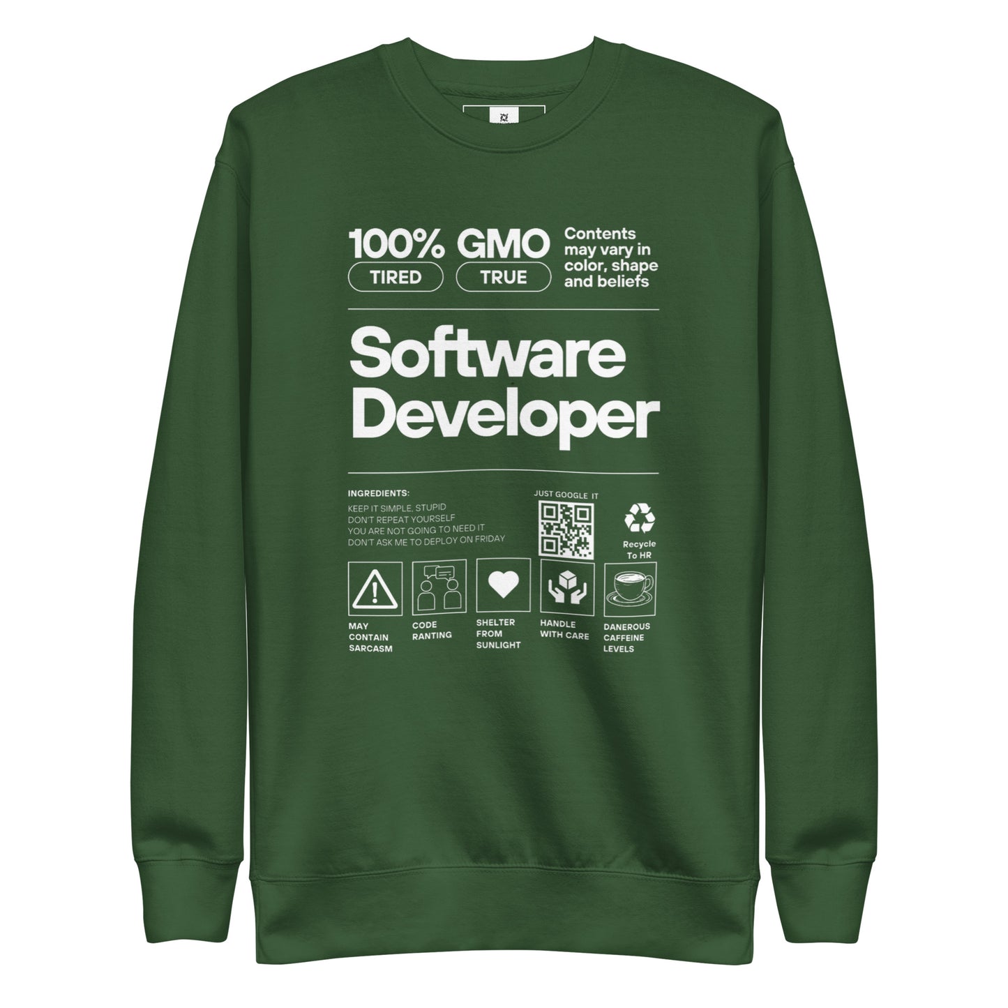 Software Developer Label Premium Sweatshirt