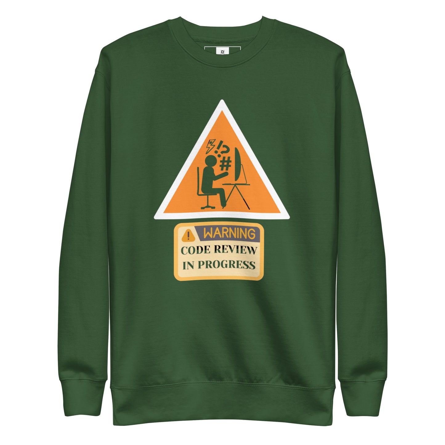 Warning Code Review Premium Sweatshirt