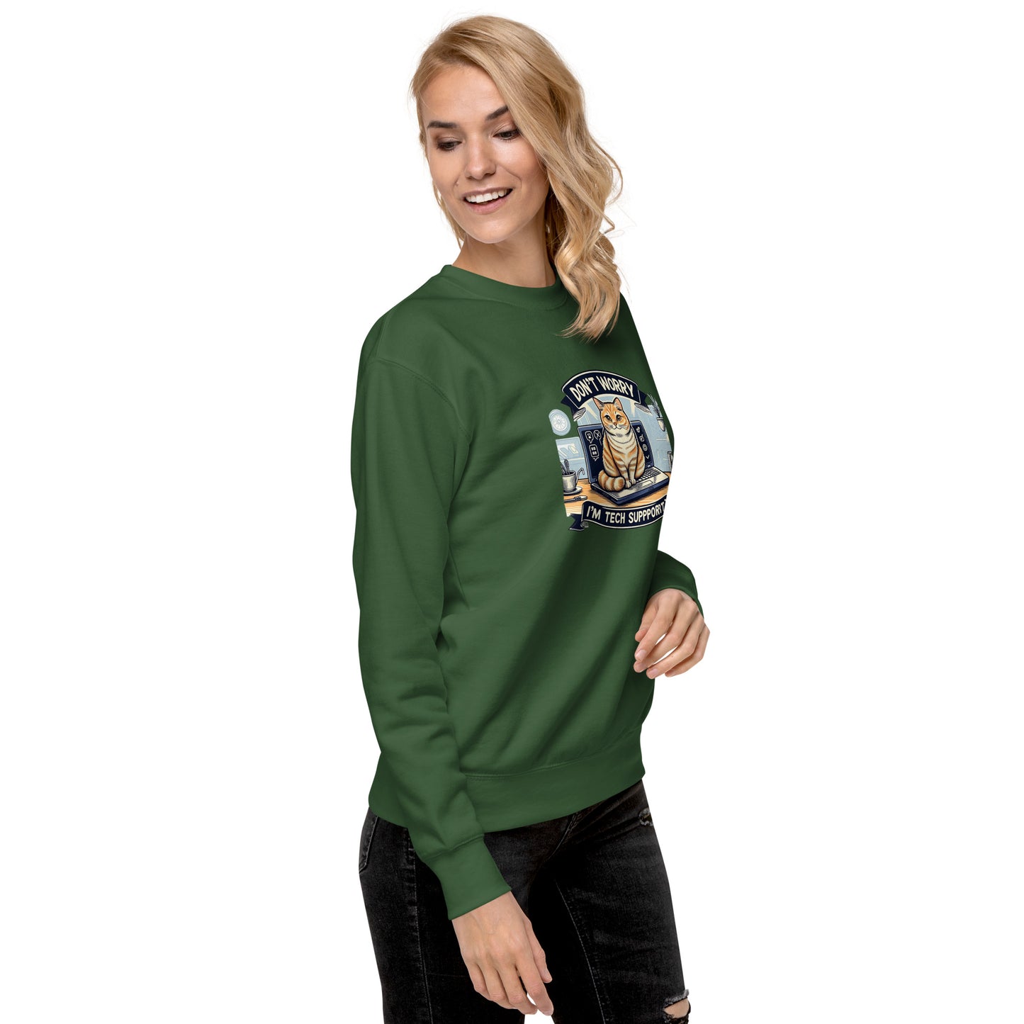 Kitty Tech Support Sweatshirt - Dark