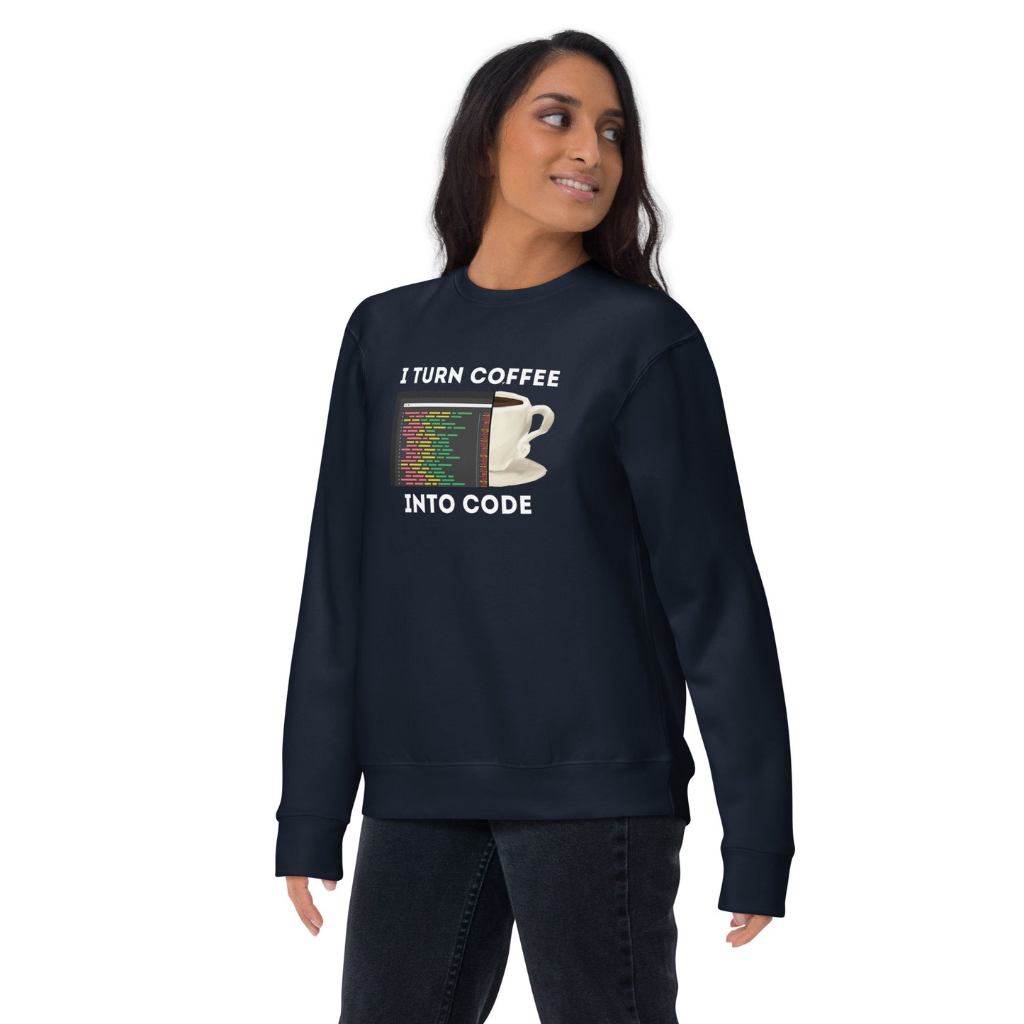 Coffee into Code Sweatshirt - Dark