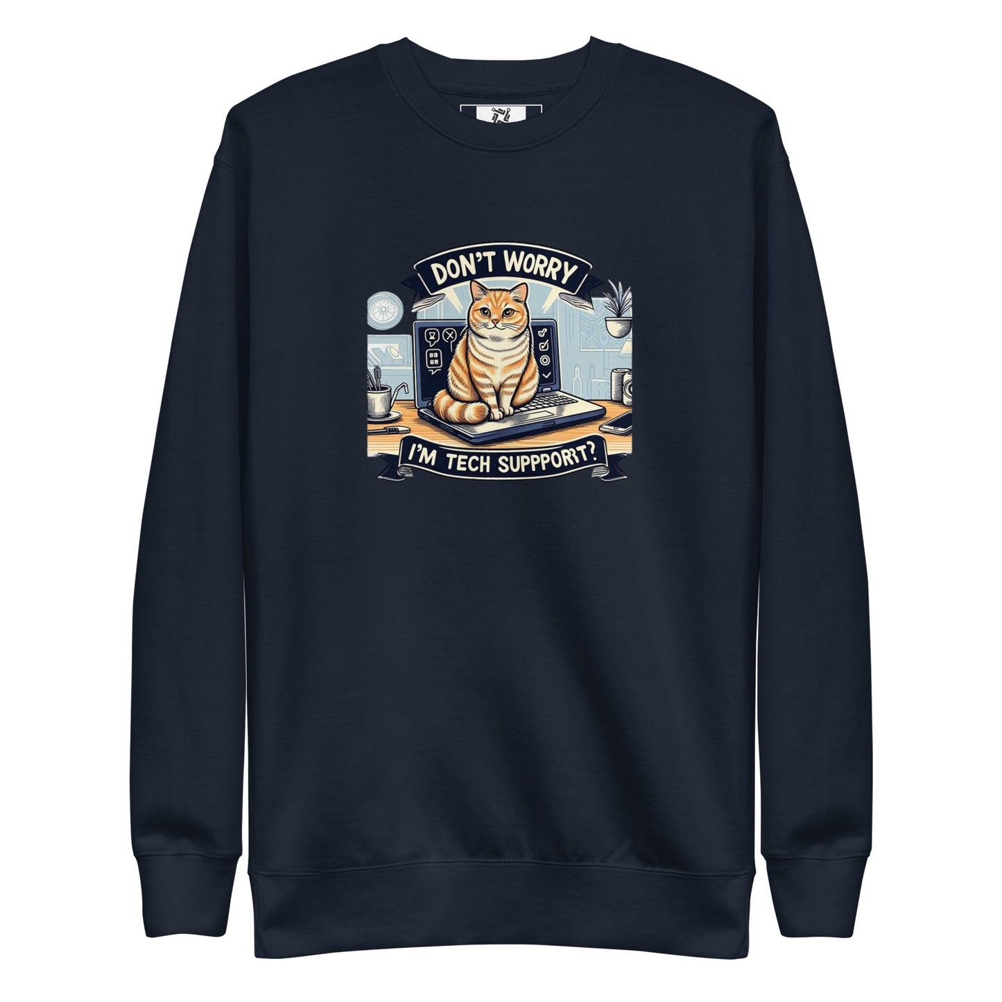 Kitty Tech Support Sweatshirt - Dark