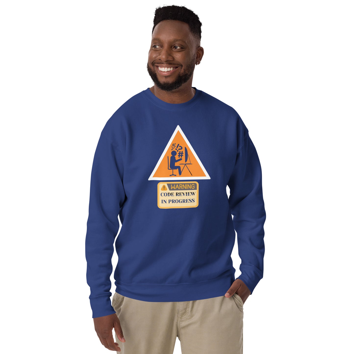 Warning Code Review Premium Sweatshirt