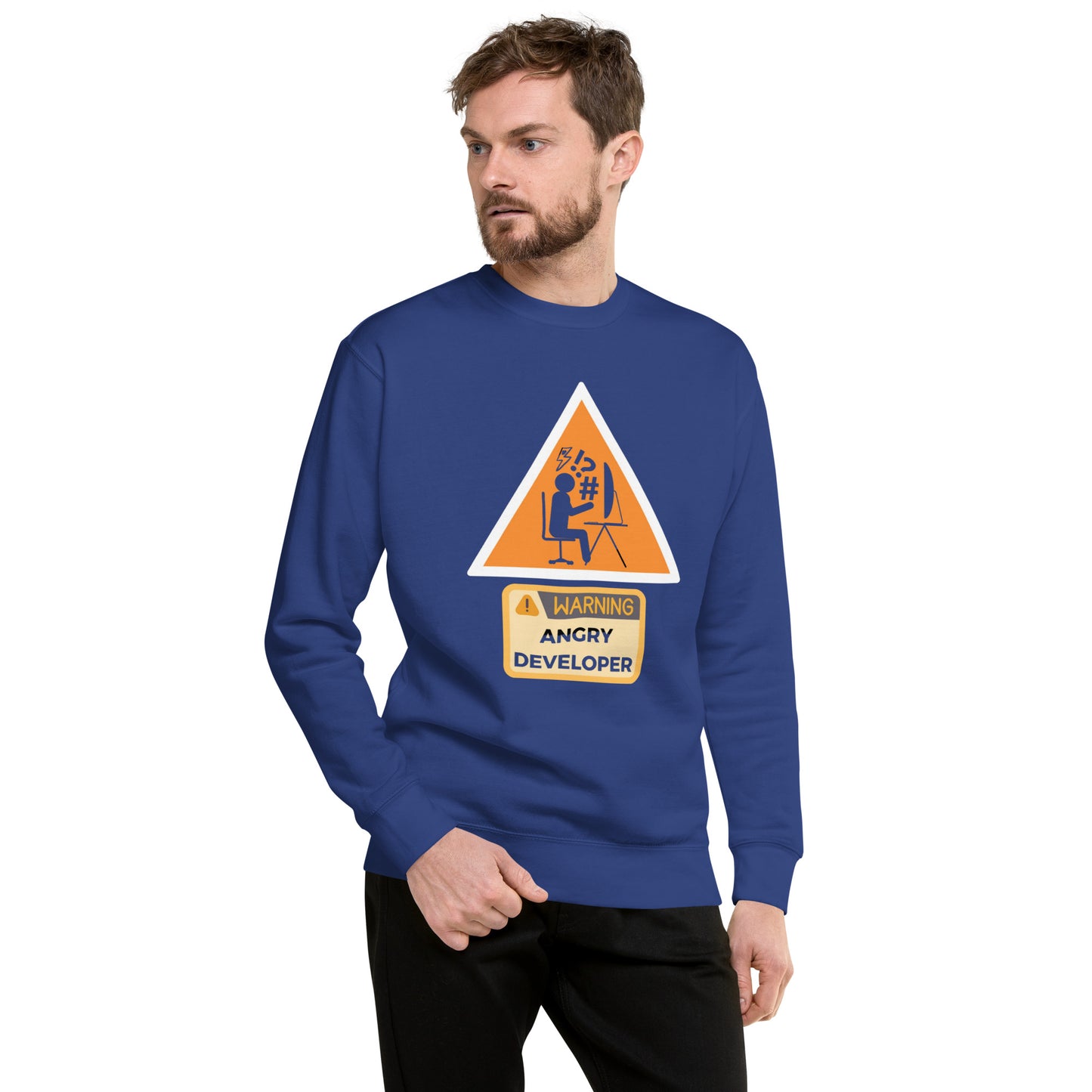 Warning Angry Developer Premium Sweatshirt