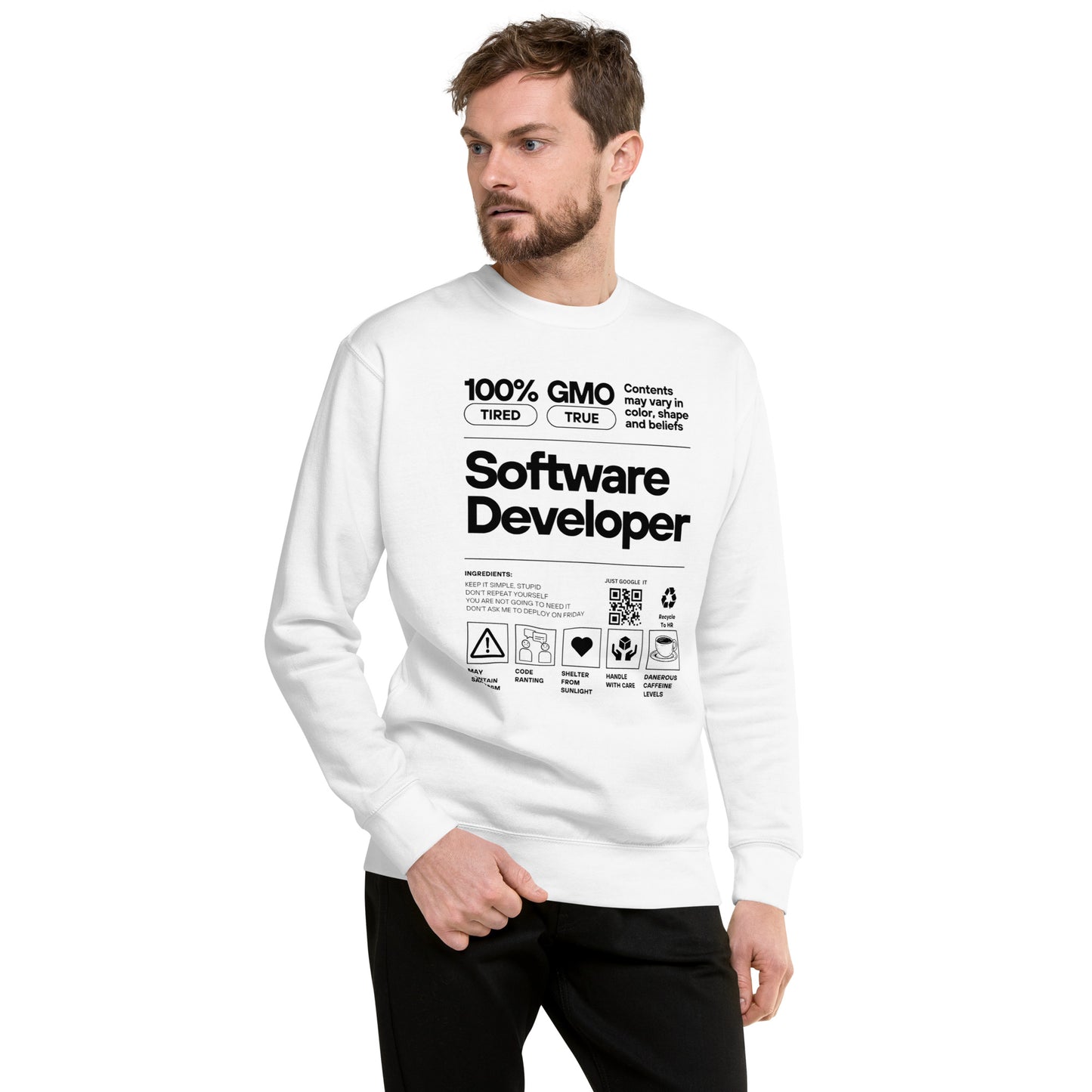 Software Developer Label Premium Sweatshirt - Light