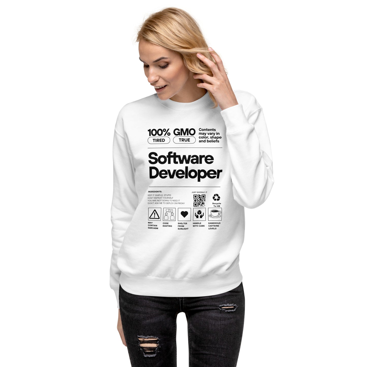 Software Developer Label Premium Sweatshirt - Light